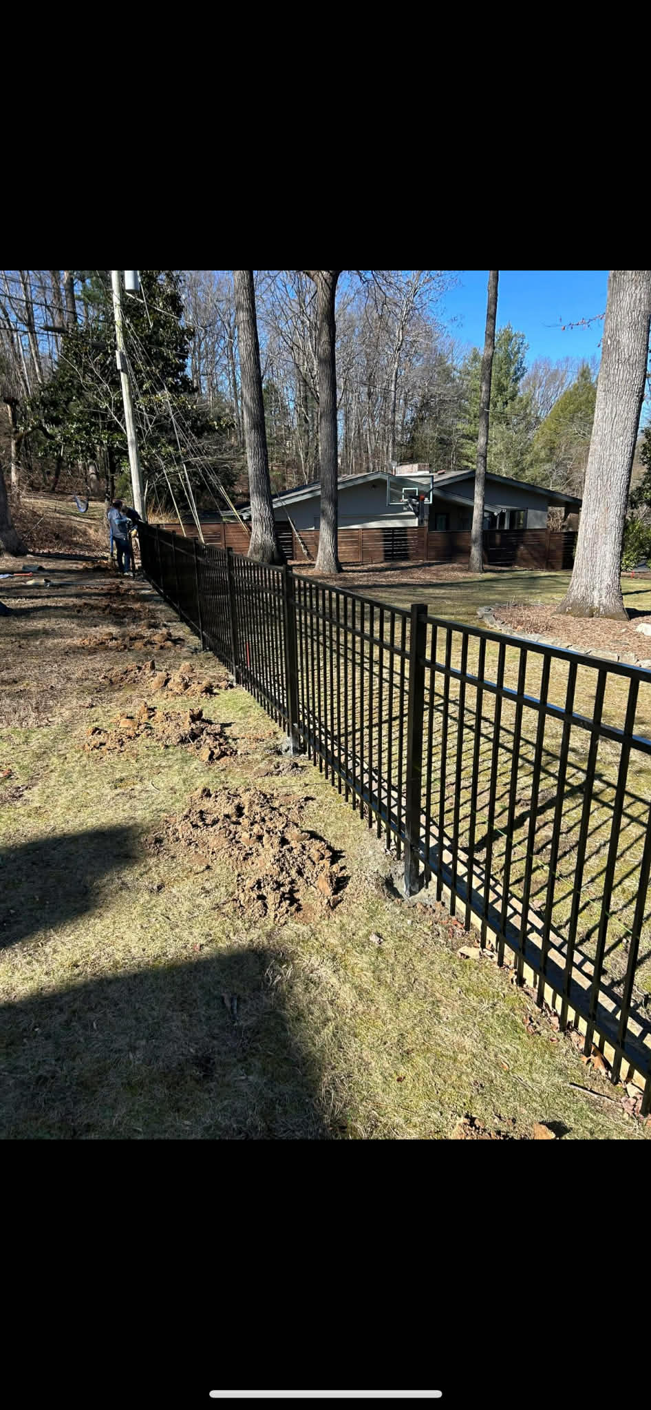 Black Aluminum Fence Installation