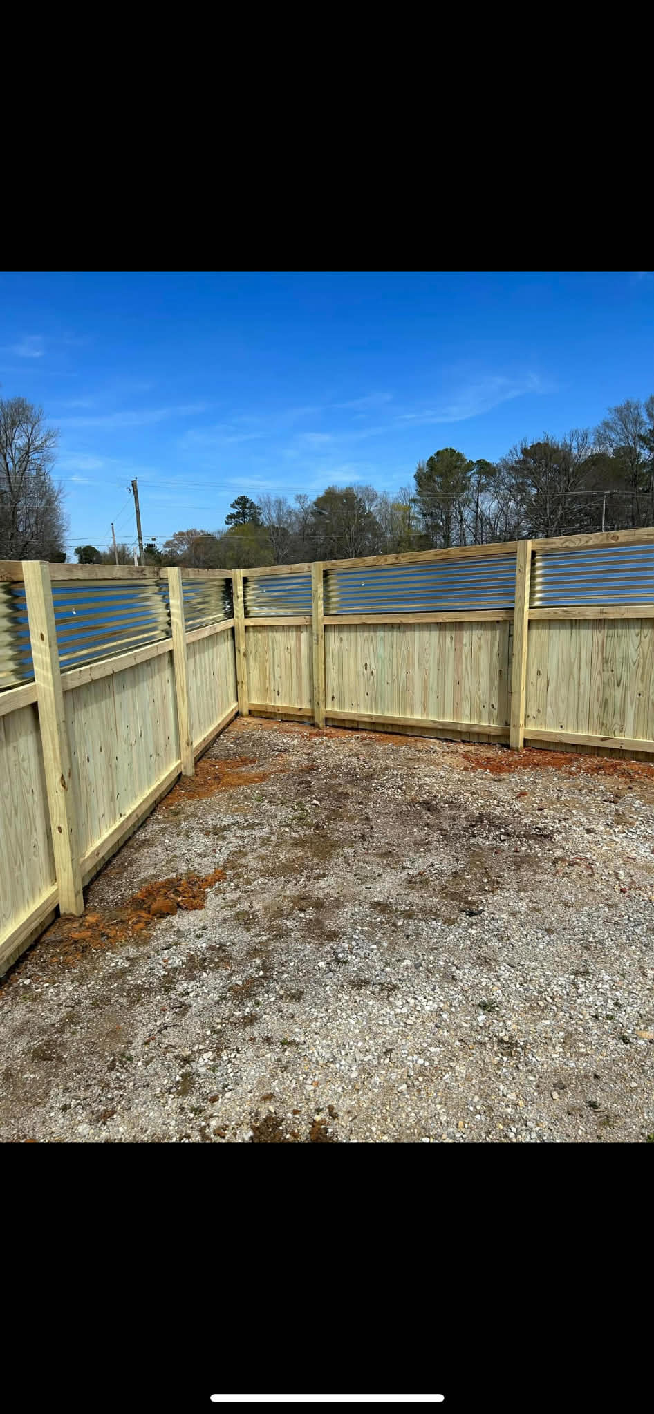 Wood & Metal Combo Fence