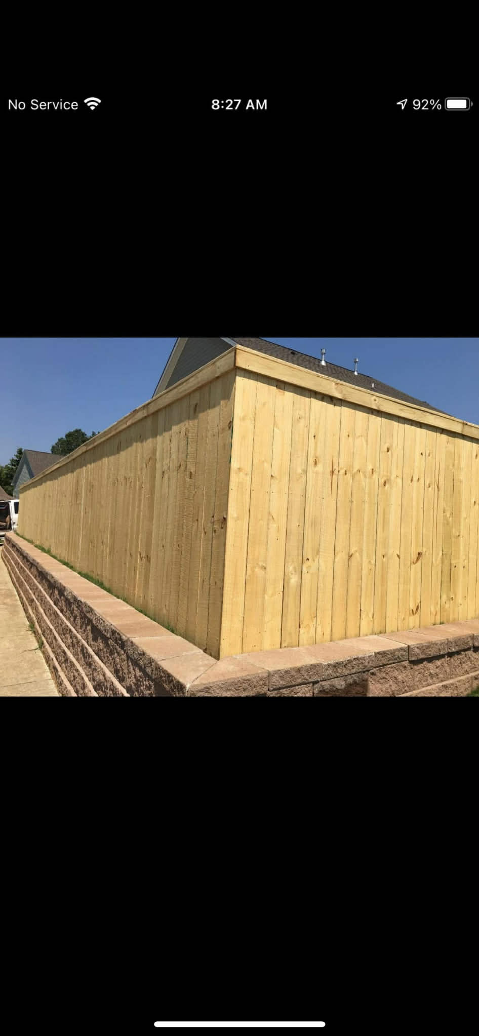 Tall Wood Privacy Fence