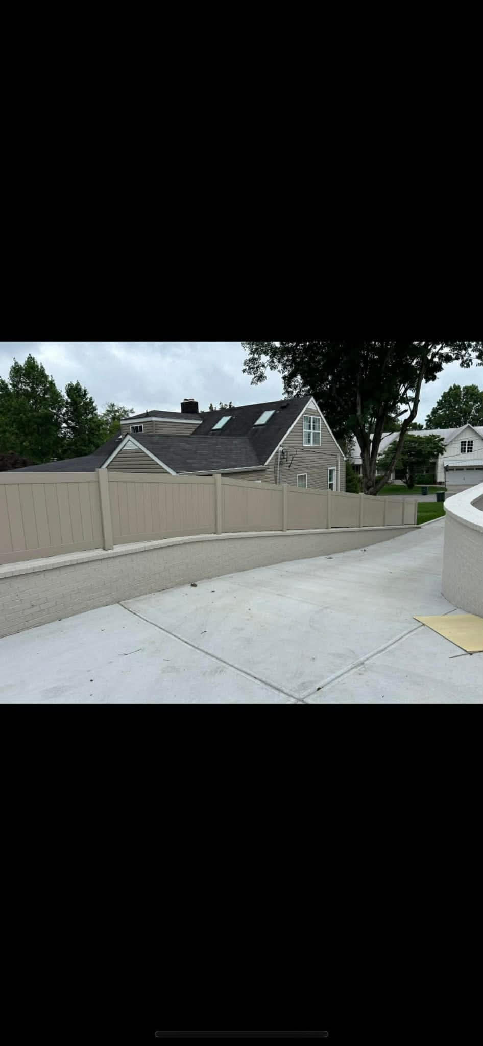 Vinyl Privacy on Retaining Wall