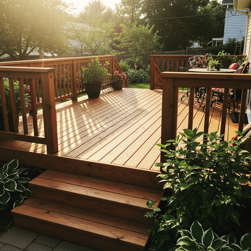 Backyard Deck & Railings professional staining by Lewis & Son's LLC in Chattanooga TN