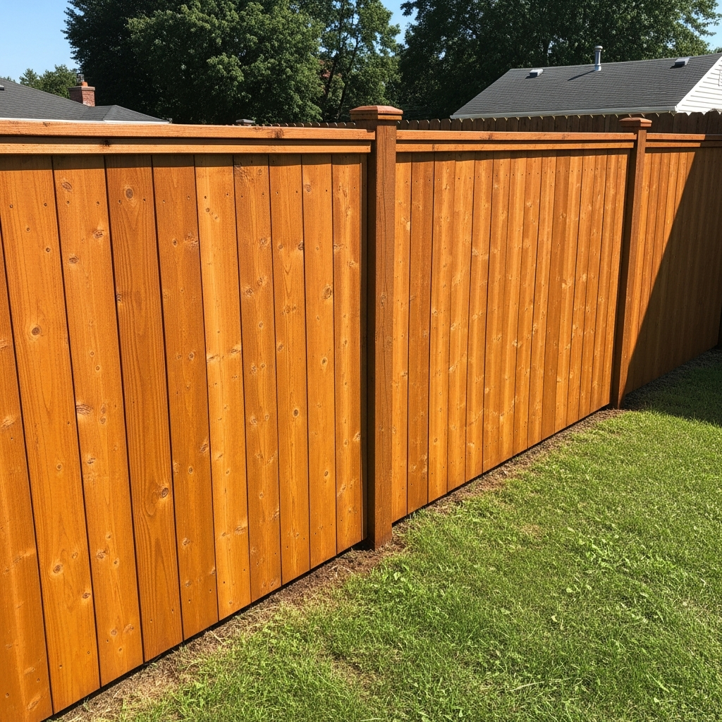 Cedar Privacy Fence professional staining by Lewis & Son's LLC in Chattanooga TN